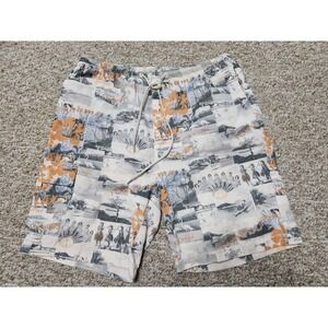 Tommy Bahama Relax Men's L Swim Trunks Shorts Vintage Photo Postcards Hula Surf